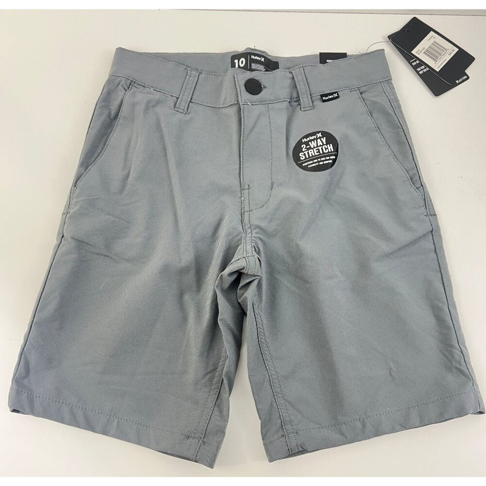 Hurley H20 Dri Boys Size 10 Walking Shorts Cool Gray Adjustable Waist